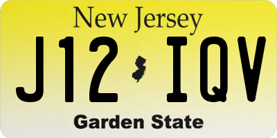 NJ license plate J12IQV