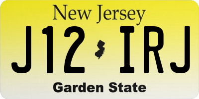 NJ license plate J12IRJ