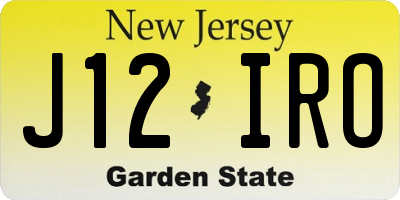 NJ license plate J12IRO