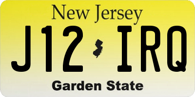 NJ license plate J12IRQ