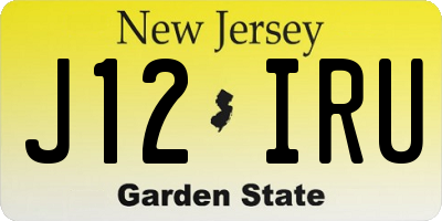 NJ license plate J12IRU