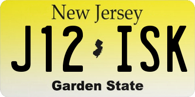 NJ license plate J12ISK