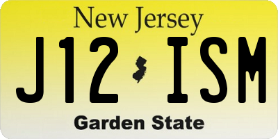 NJ license plate J12ISM