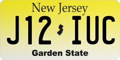 NJ license plate J12IUC