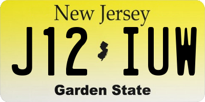 NJ license plate J12IUW