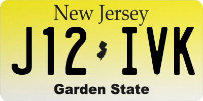 NJ license plate J12IVK