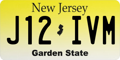 NJ license plate J12IVM