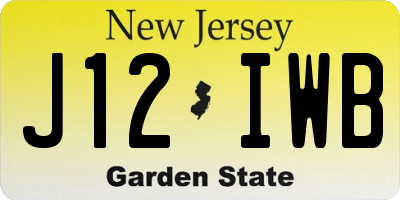 NJ license plate J12IWB