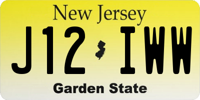 NJ license plate J12IWW
