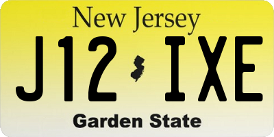 NJ license plate J12IXE