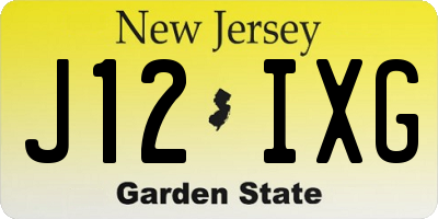 NJ license plate J12IXG