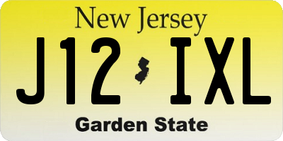 NJ license plate J12IXL