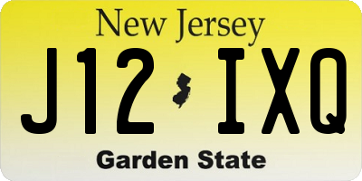 NJ license plate J12IXQ