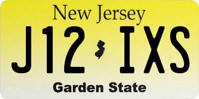NJ license plate J12IXS