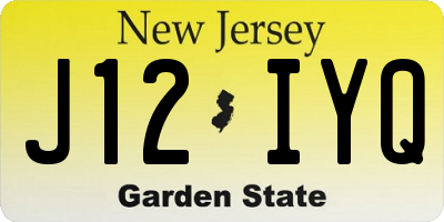 NJ license plate J12IYQ