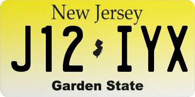 NJ license plate J12IYX