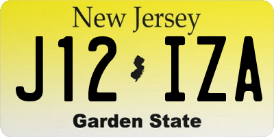 NJ license plate J12IZA