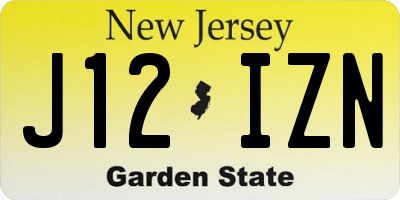 NJ license plate J12IZN