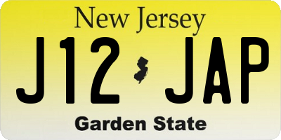 NJ license plate J12JAP