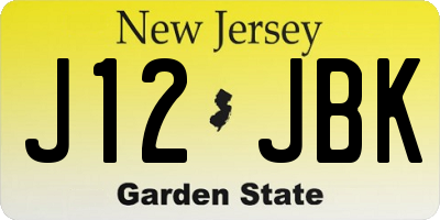 NJ license plate J12JBK