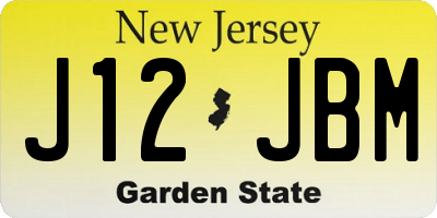 NJ license plate J12JBM