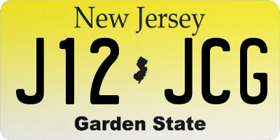 NJ license plate J12JCG