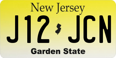 NJ license plate J12JCN