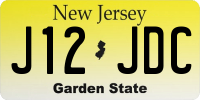 NJ license plate J12JDC