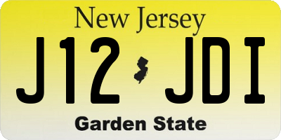 NJ license plate J12JDI