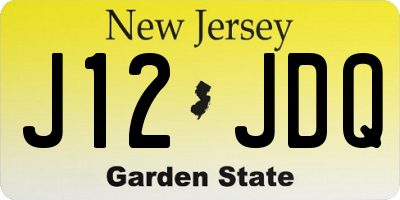 NJ license plate J12JDQ
