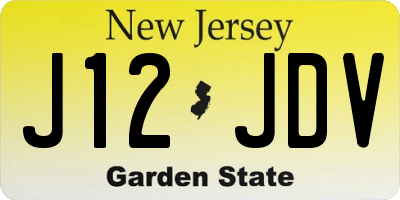 NJ license plate J12JDV
