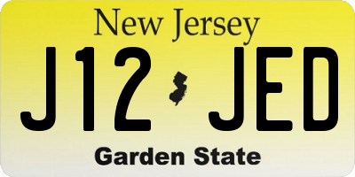 NJ license plate J12JED