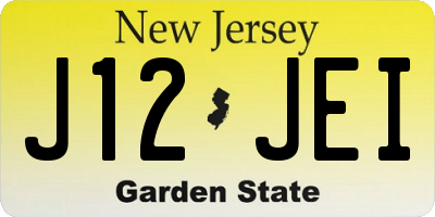 NJ license plate J12JEI