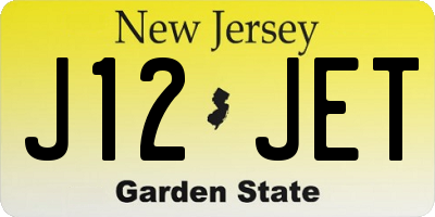 NJ license plate J12JET