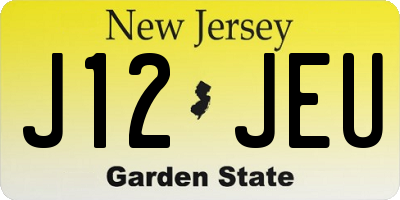 NJ license plate J12JEU