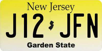 NJ license plate J12JFN