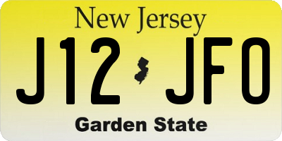 NJ license plate J12JFO