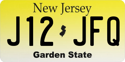NJ license plate J12JFQ