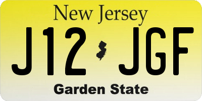 NJ license plate J12JGF