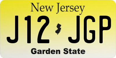 NJ license plate J12JGP