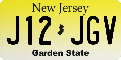 NJ license plate J12JGV