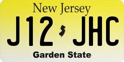 NJ license plate J12JHC