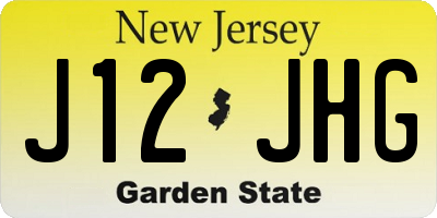 NJ license plate J12JHG