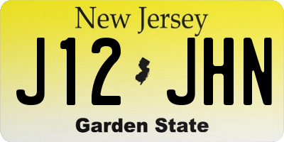 NJ license plate J12JHN