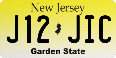 NJ license plate J12JIC