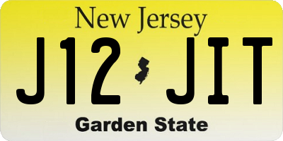 NJ license plate J12JIT