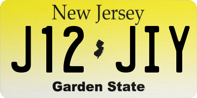 NJ license plate J12JIY