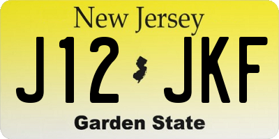 NJ license plate J12JKF