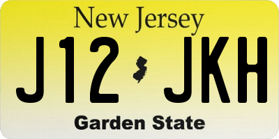 NJ license plate J12JKH