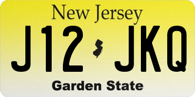 NJ license plate J12JKQ
